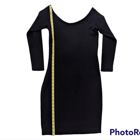 St John Knee Length Santana Knit Black Dress Size 8 - Picture 12 of 13